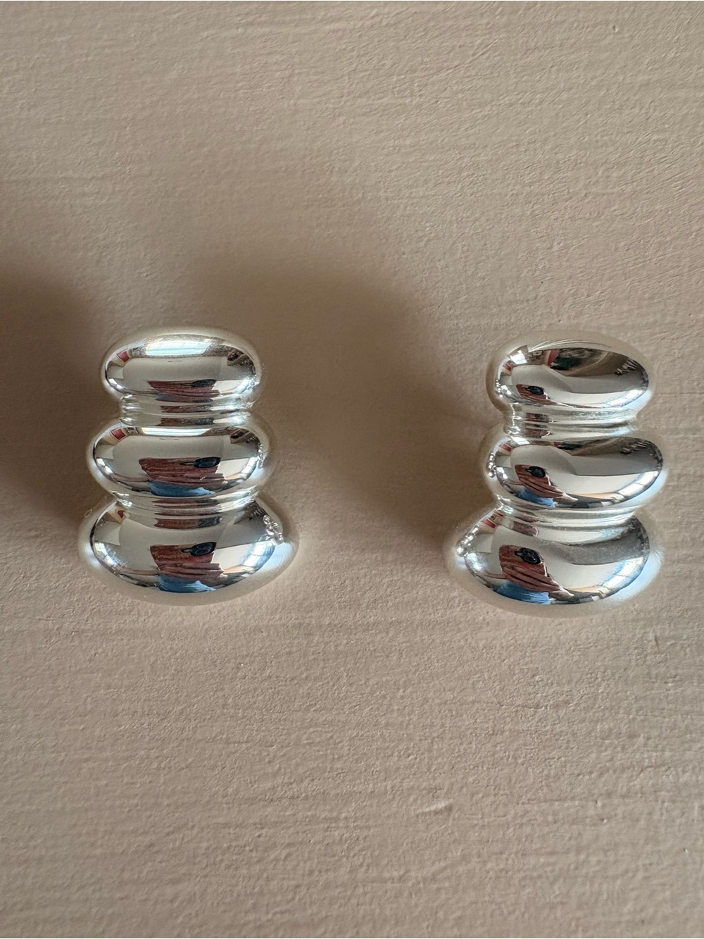 Jenny Bird Polished Silver Statement Earrings - Picture 3 of 4